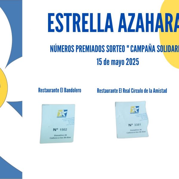 Sorteo cena solidaria Estrella Azahara