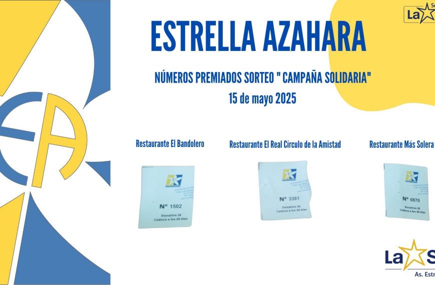 Sorteo cena solidaria Estrella Azahara