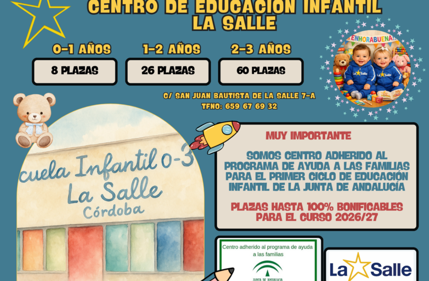 El Primer Ciclo de Educación Infantil (0–3 años) se ha adherido al Programa de Ayuda a las Familias de la Junta de Andalucía